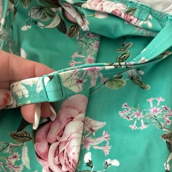 Torrid Floral Green One Piece Swimsuit - Picture 4 of 5